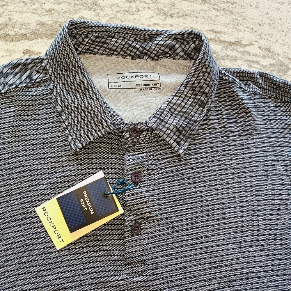 Rockport Men's Premium Knit Polo Shirt Classic Style New Size Medium